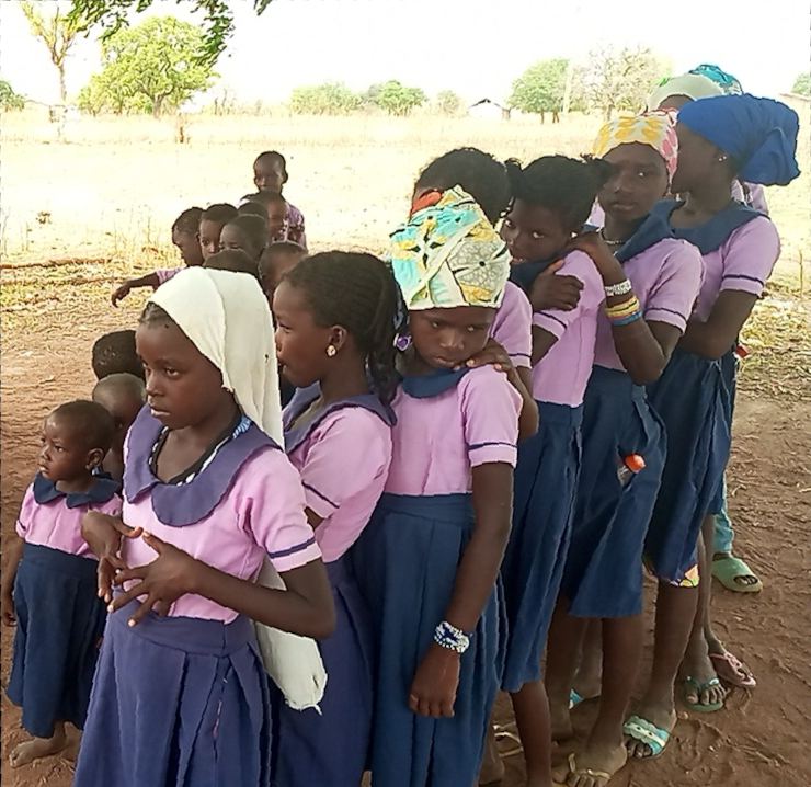 JABA students outside their school in the rural area outside Gbeo, Ghana